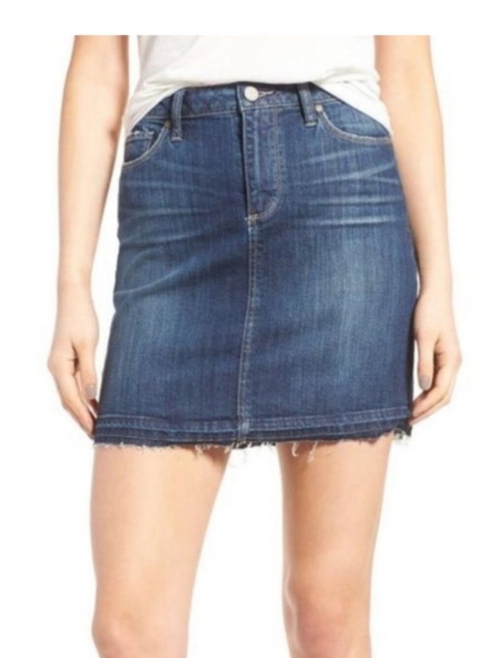 Paige Jeans Dabney dark wash denim skirt